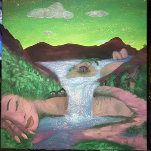 Wall Art - Ladyof the Land acrylic painting Wall Art - Ladyof the Land acrylic painting